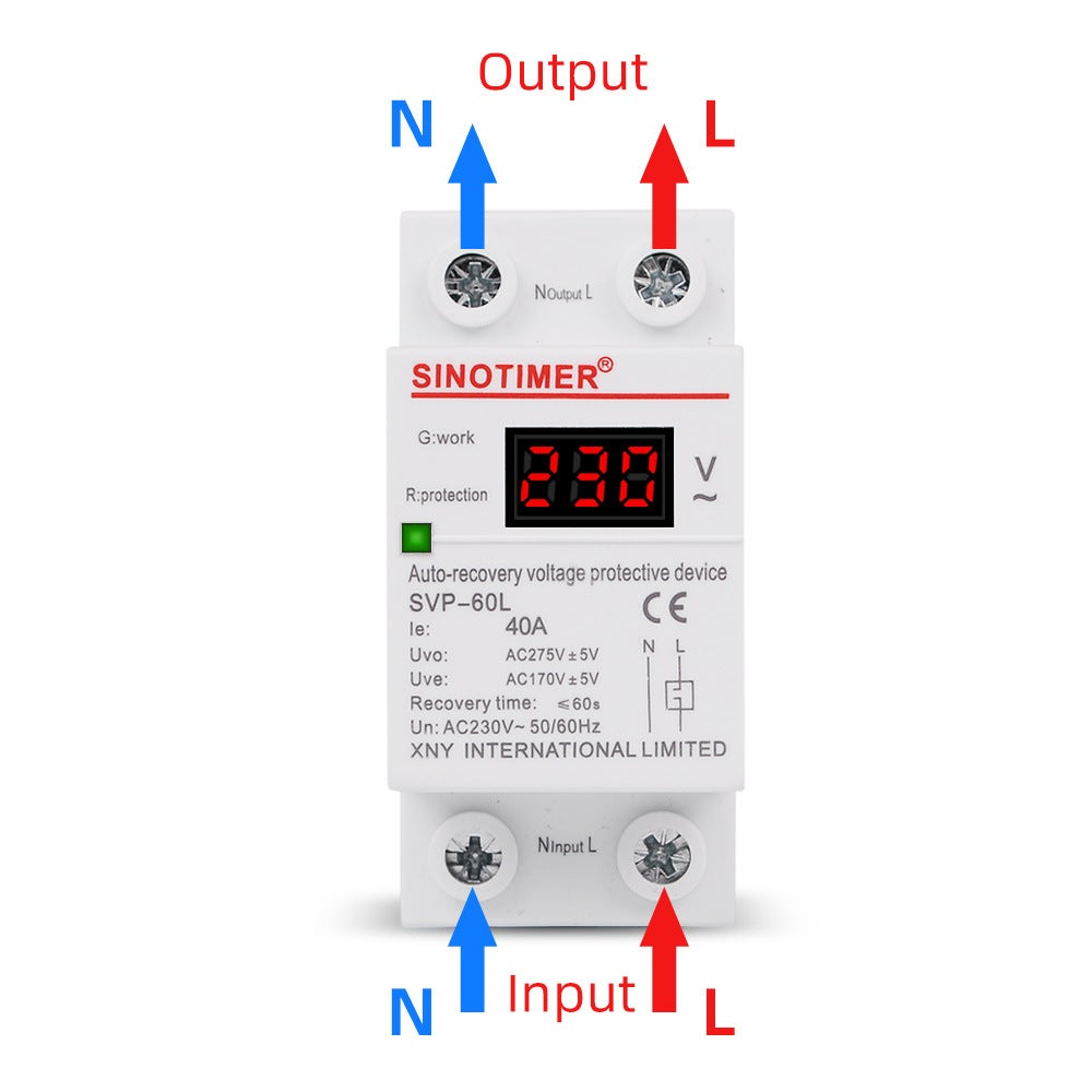 Stabilisateur de Tension 230V, 40A Parasurtenseur Dispositif de Protection Contre Les Surtensions et sous-Tensions à Récupération Automatique - 5