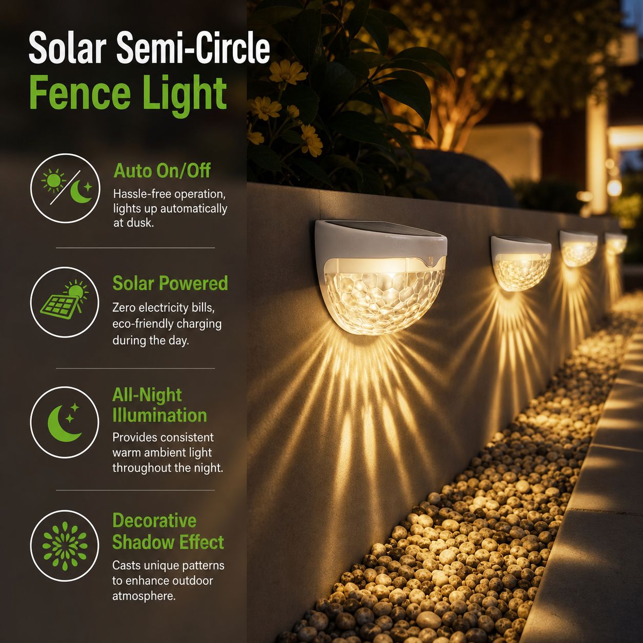Lámpara solar LED de exterior en forma de media luna, iluminación ...