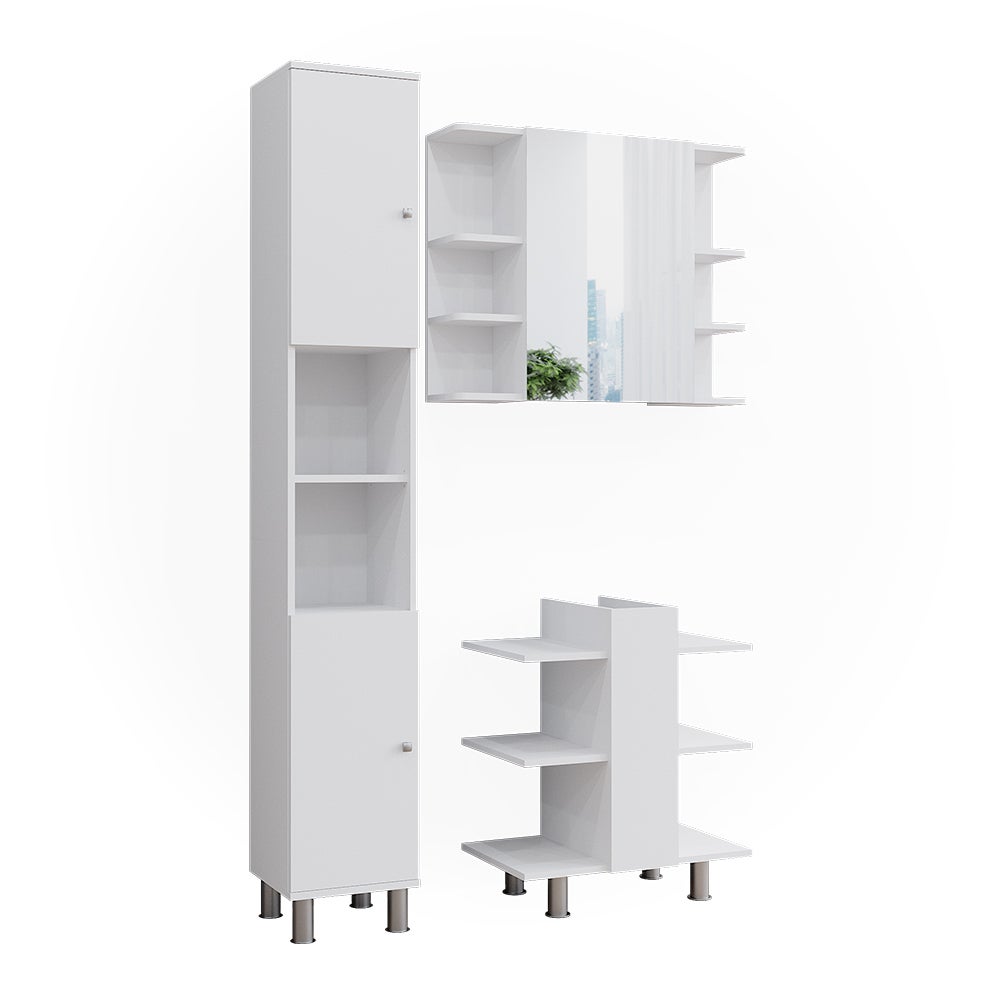 Vicco Zestaw mebli łazienkowych Fynn, Biały, 3 części