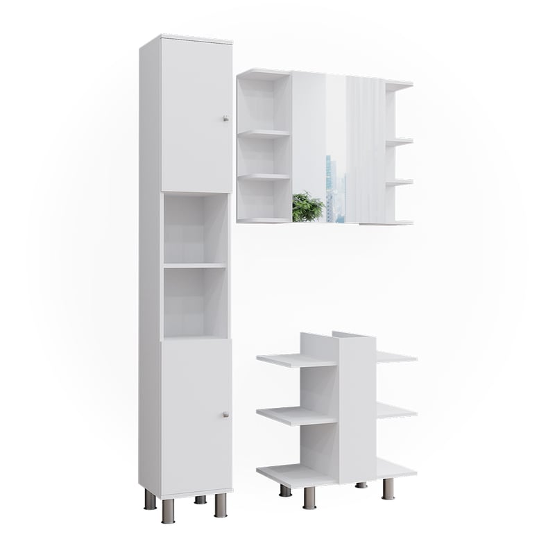 Vicco Zestaw mebli łazienkowych Fynn, Biały, 3 części