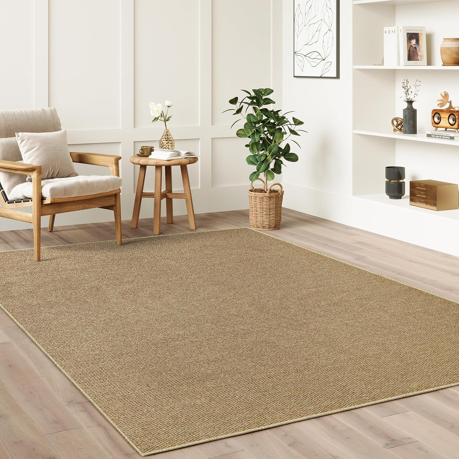 Tapete antiderrapante imitando o sisal, tapete lavável e amigável com animais, tapete durável e resistente a arranhões, para sala, quarto（60*90） - 2