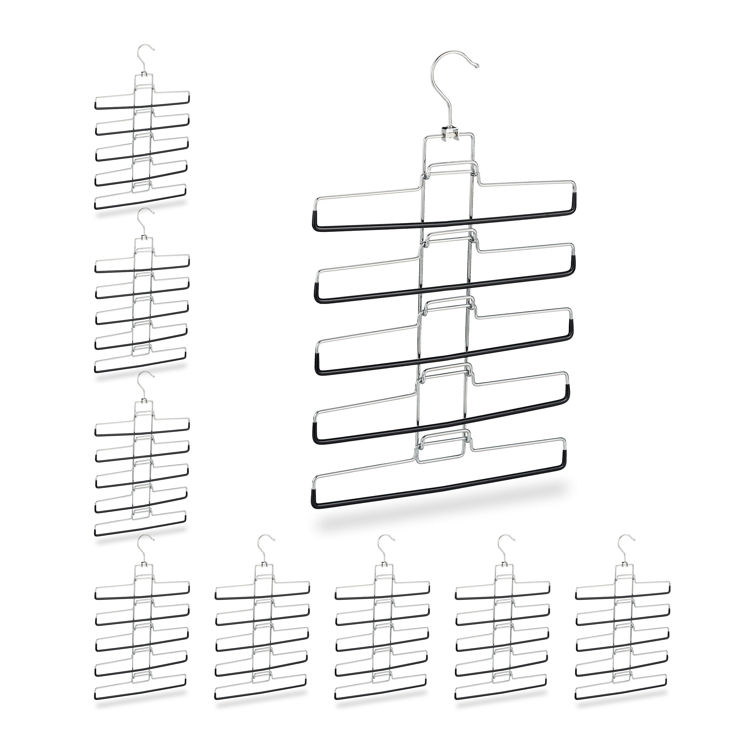 Cintre multiples lot de 9 multifonctions gain place pantalons jupes support amovible 52x33 5x2 cm argent Leroy Merlin