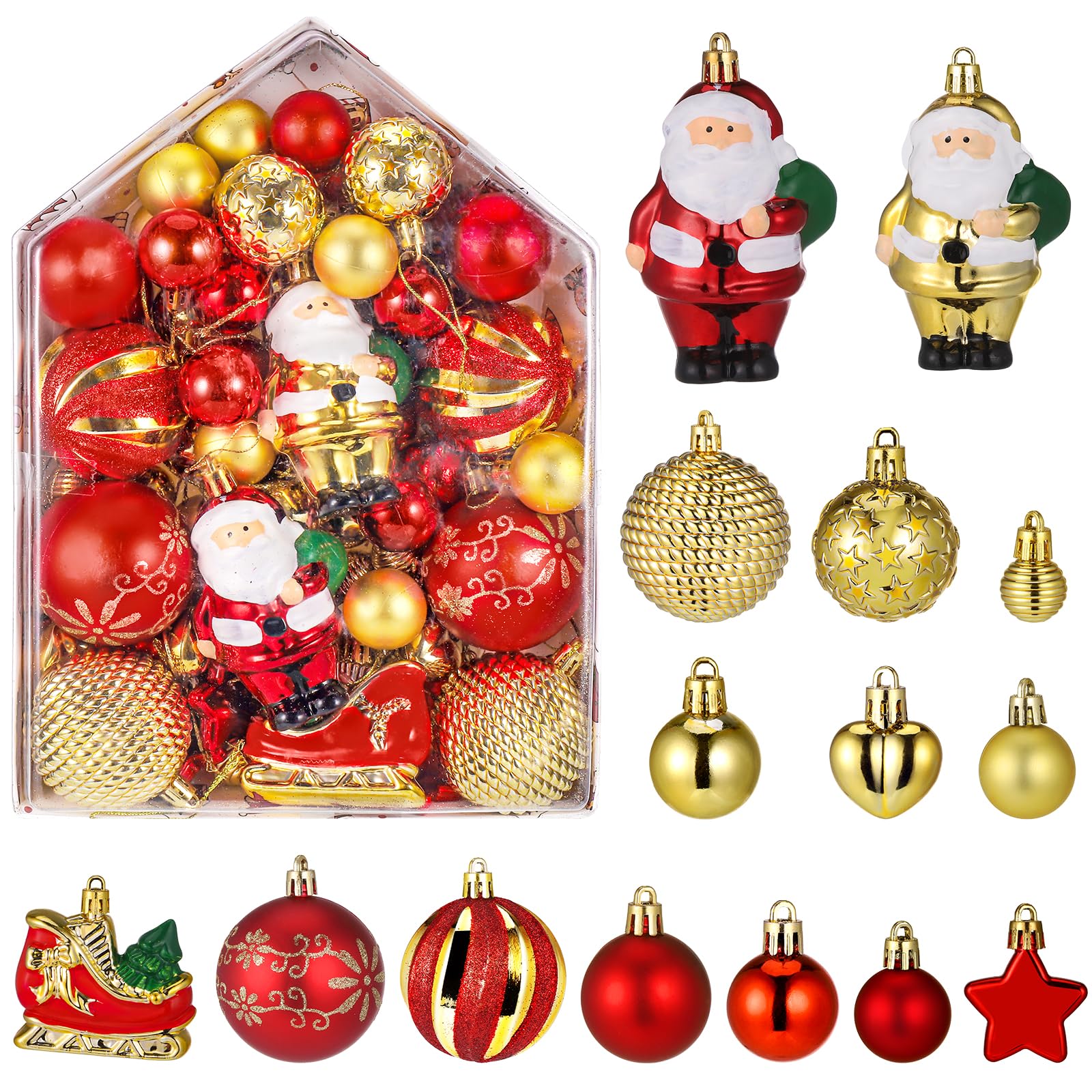 Set di palline Natale infrangibili per decorazione dell albero Natale con confezione regalo riutilizzabile per decorazione dell albero Natale dorate | Leroy Merlin