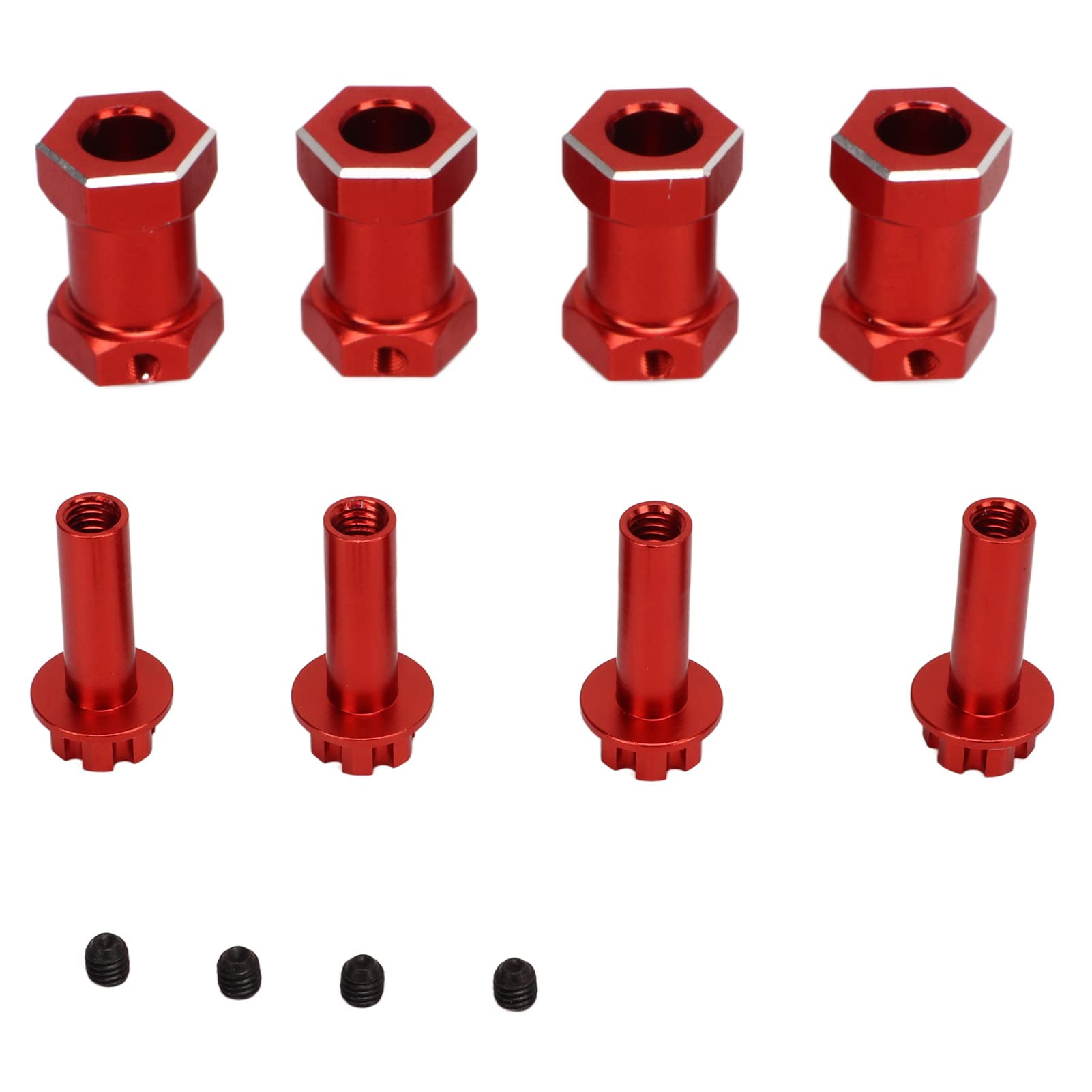 Dilwe – Moyeu Hexagonal 14 Mm – Alliage Alu – Adaptateur Universel Pour Voiture RC 1/10 – Compatible Senton, Granite, Typhon – Lot Avec écrous, Clé Et Douille