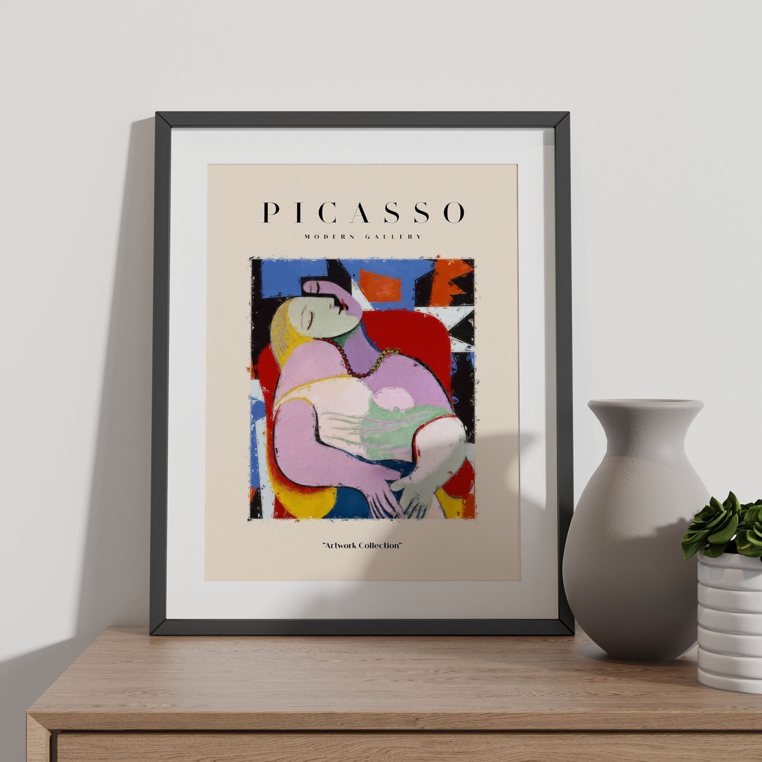 Póster de colección picasso 22 ilustraciones en estilo exhibición de arte surrealismo y cubismo para la decoración de interiores a3 con marco blanco