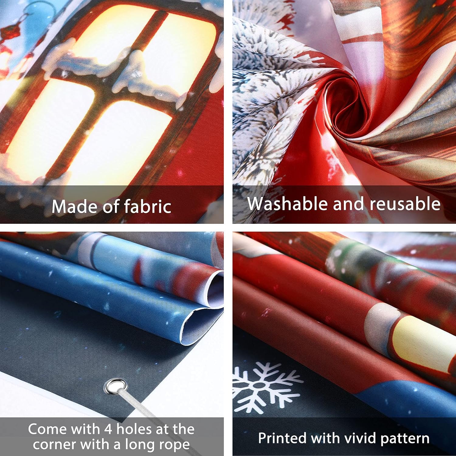 Decoración navideña para puerta: Cubierta navideña con diseño de casita de caramelos, ideal para colgar en fotos (90 x 200 cm). - 2