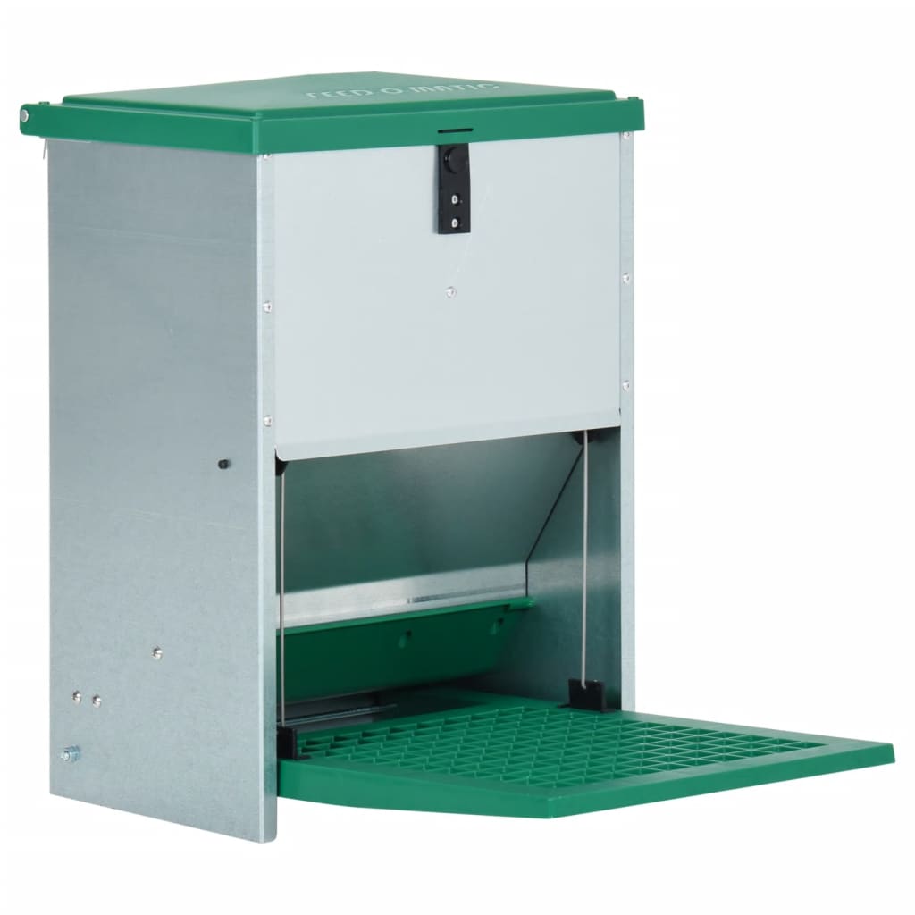 Comedero Automático Para Pollos De 5 Kg Con Pedal: Acero Inoxidable Antirroedores, Abre Con El Peso Del Ave