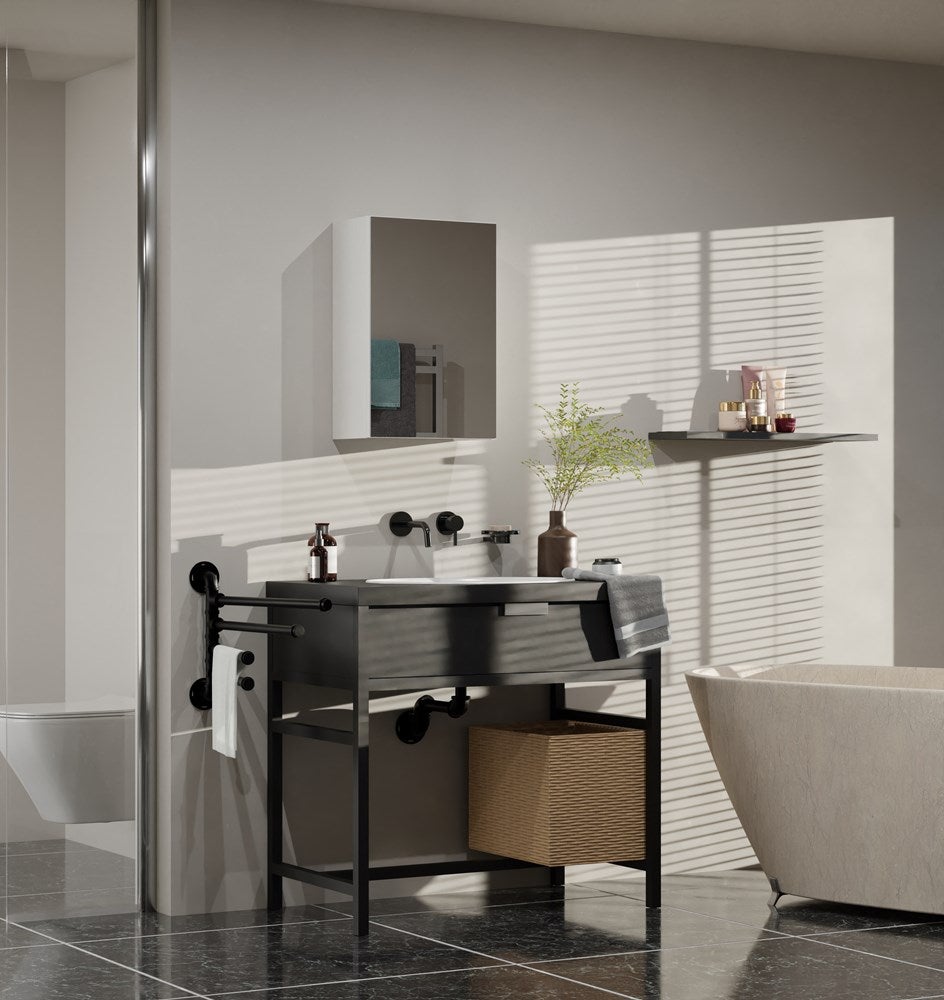 TONNI - Armoire de toilette murale 1 porte - Meuble SDB avec miroir - Dimensions 40x22x60 cm - Rangement Salle de bain - Blanc - 4