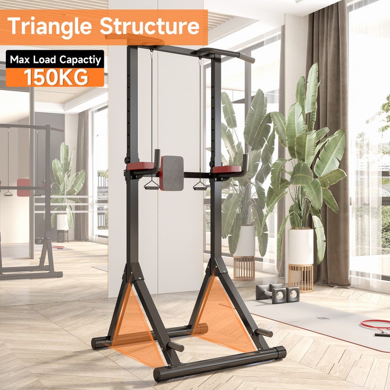 Cadeira romana ajustável, barra de flexões para áreas exteriores RATTANTREE com suporte 99 x 112 x 145-240 cm, capacidade 150 kg - 5