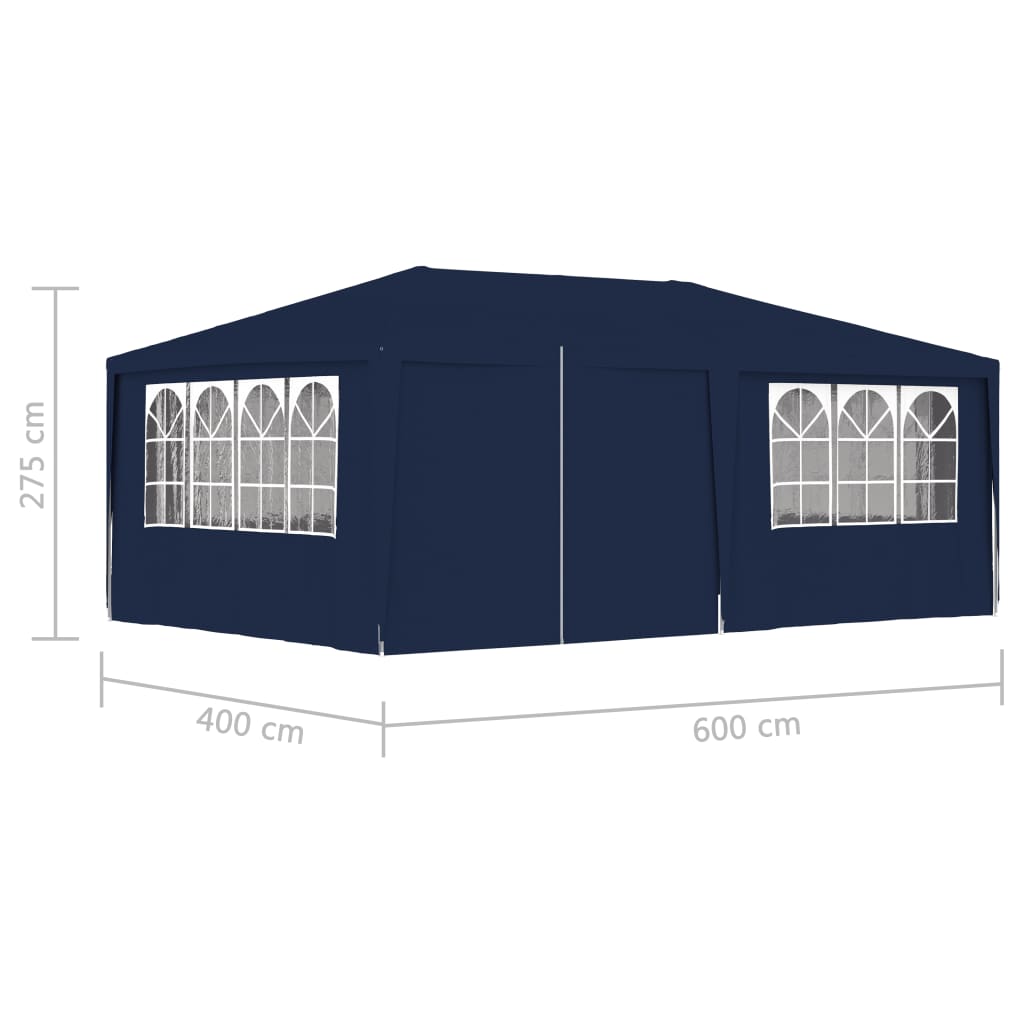 Tente de réception avec parois latérales 4x6 m Bleu 90 g m² - 9