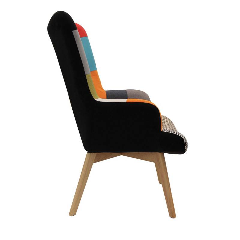 Fauteuil - HOME DECO FACTORY - Helsinki - Patchwork - Multicolore - 6
