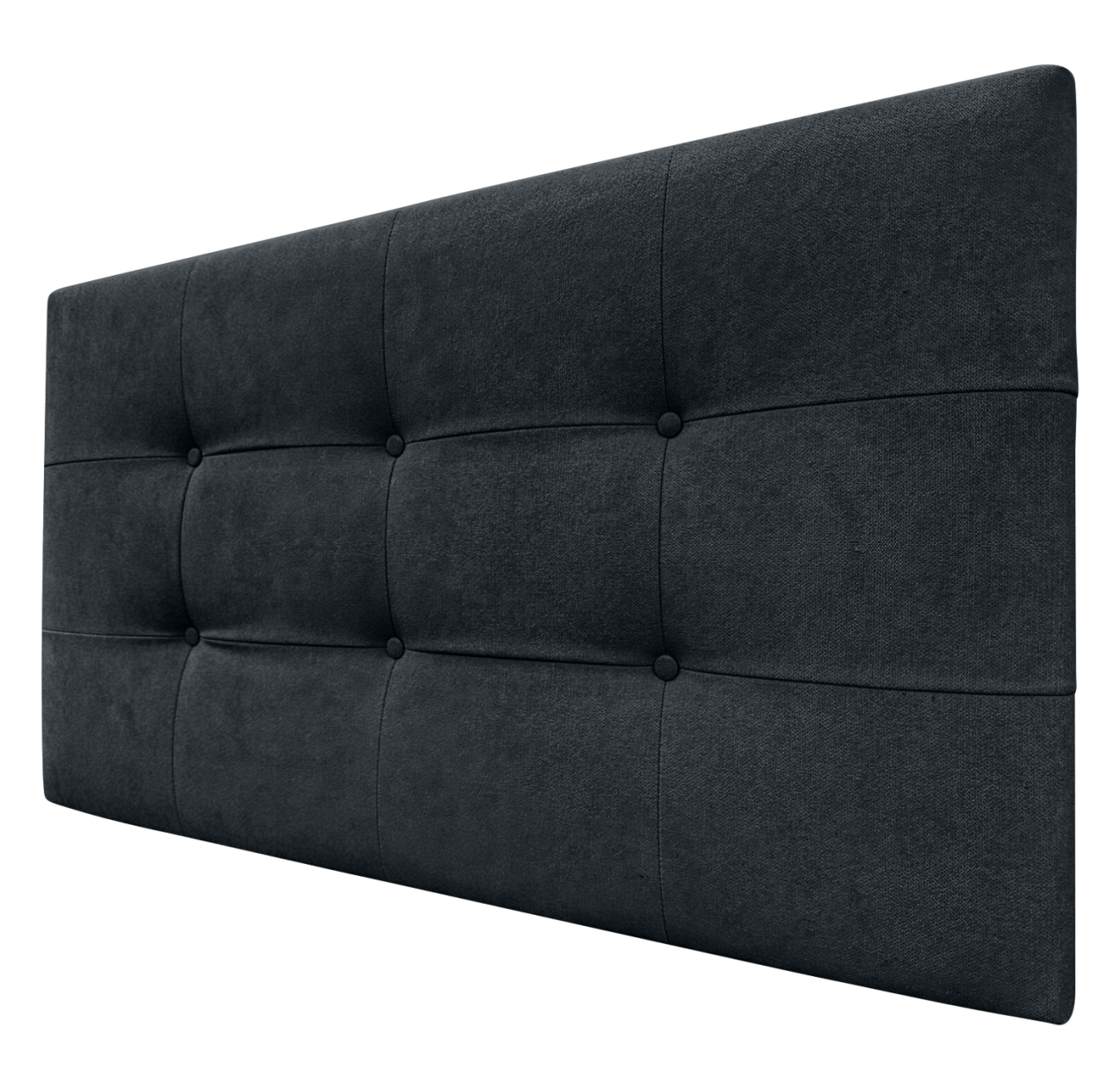 DECORQUALITY Cabecero Cama TEXAS BUTTON DELUXE Cabezal Tapizado en tejido Antimanchas Negro 150*70 CM - 2