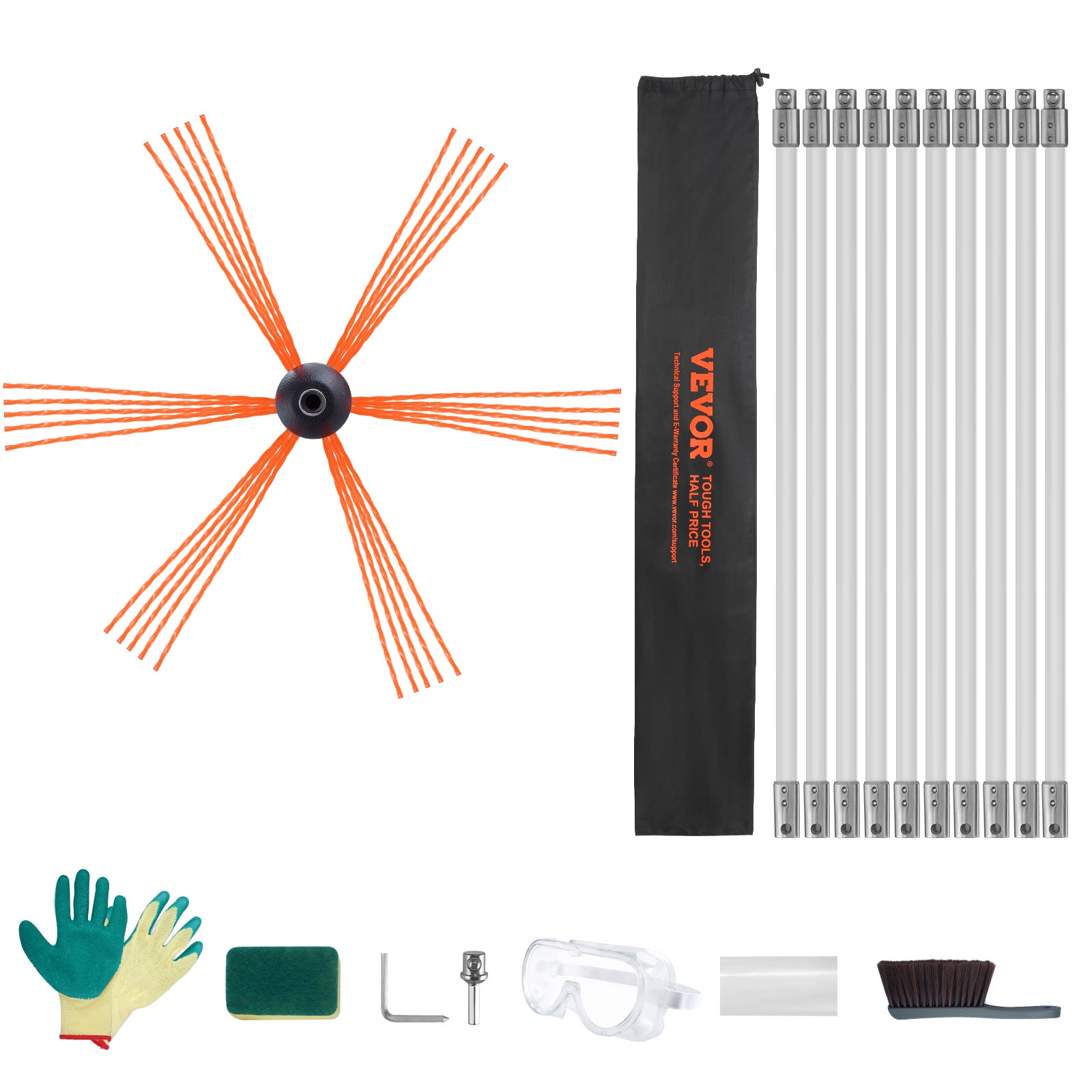 Lot De 25 Brosses De Nettoyage Pour Chaudière/poêle - Diamètre 25mm, Filetage M12, Longueur 155mm