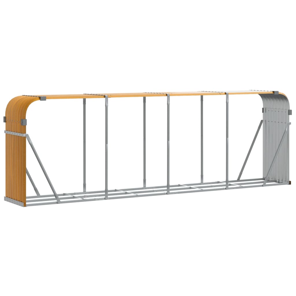 Le?ero de acero galvanizado marrón claro 300x45x100 cm