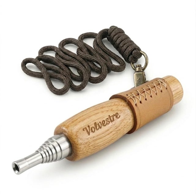 Bouffadou de Poche avec Poignée en Bois – Soufflet Télescopique en Acier Inoxydable – Allume-Feu Portable pour Cheminée, Barbecue, Poêle & Camping – C