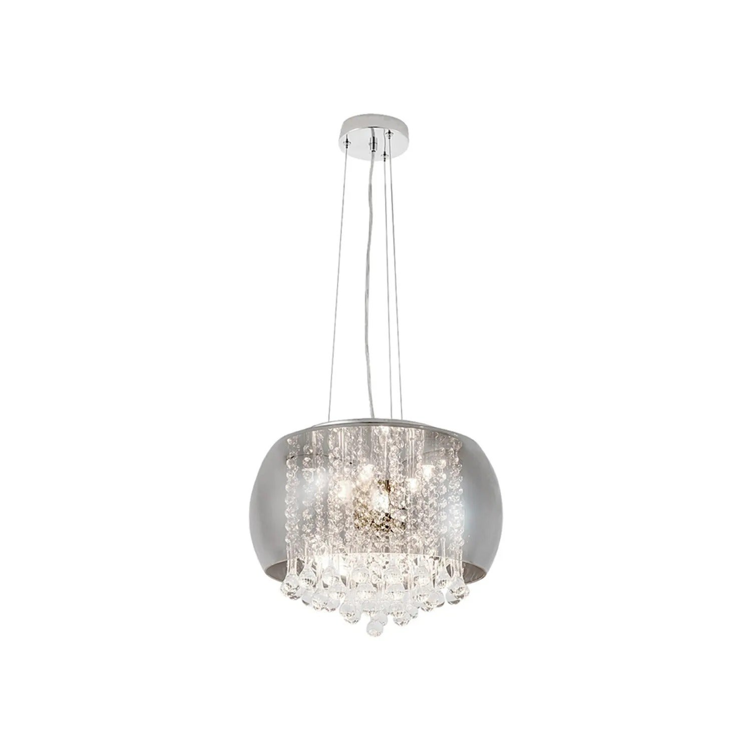 Lampa wisząca Ninelle chromowana szkło dymne 6xG9x40W metal wym:120x40x40cm IP20 Rabalux