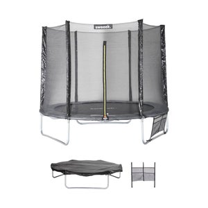 Trampoline Enfant HOMCOM Ø 1,63 M - Filet Sécurité Zipé - 6 Poteaux Rembourrés - 50 Kg Max
