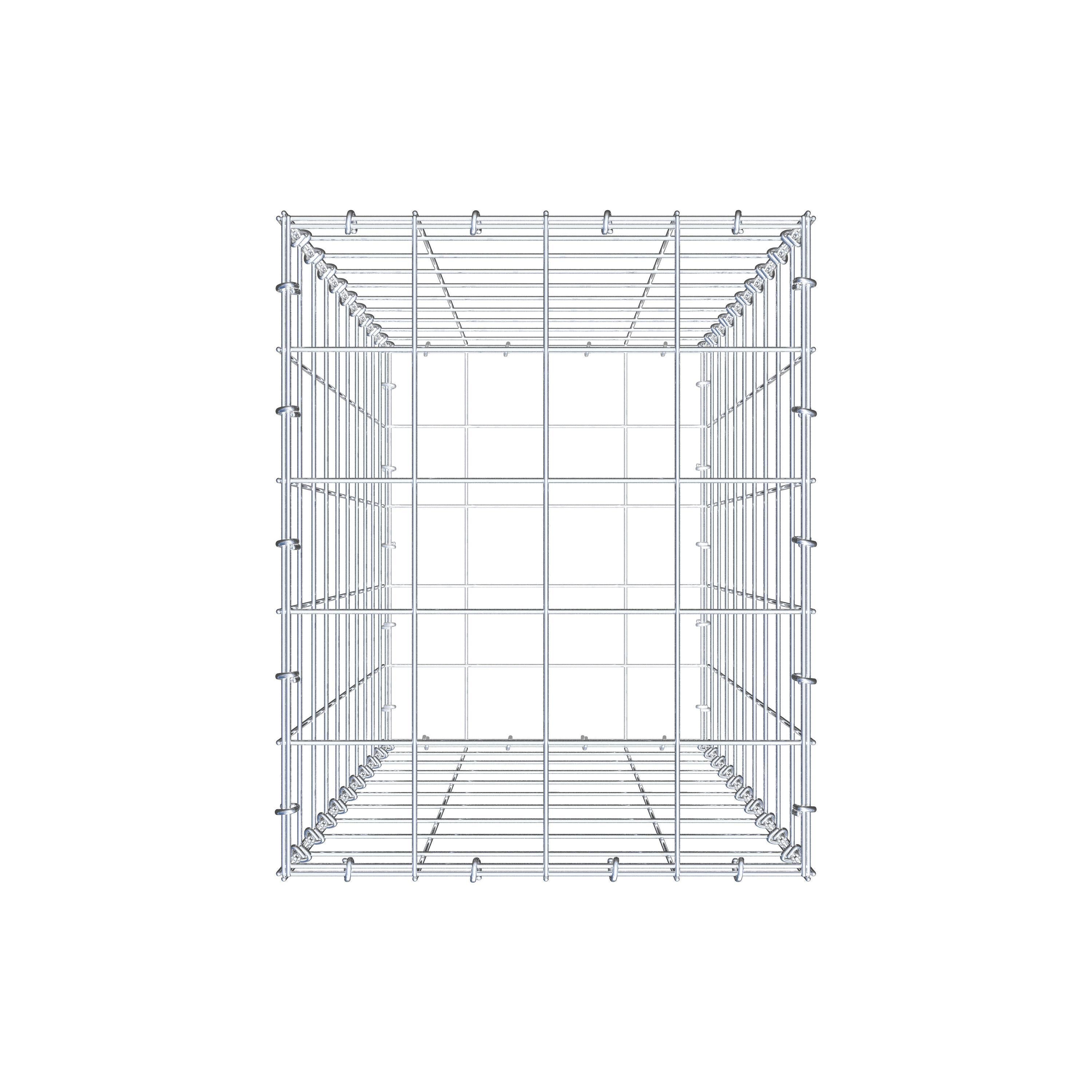 Gavión de acero galvanizado 100x40x50cm (LxAxP), malla 10 x 10cm, Anillo en C, jaula metálica para muro o jardín - 5