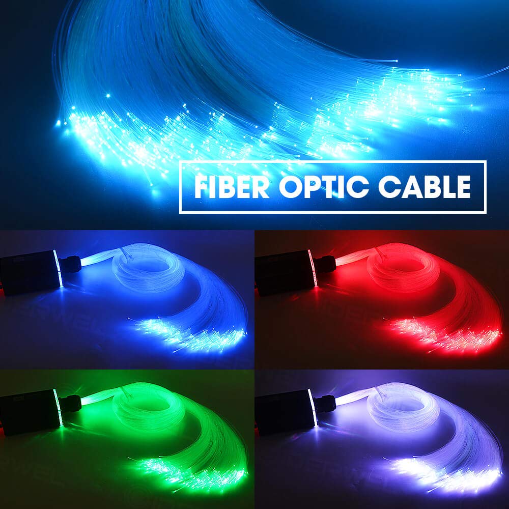 Lot de 300 Fibres Optiques LED 3m,0.75mm,PMMA,pour Plafond Étoilé,Compatible Tous Pilotes Lumière (Fibre Seule) - 4