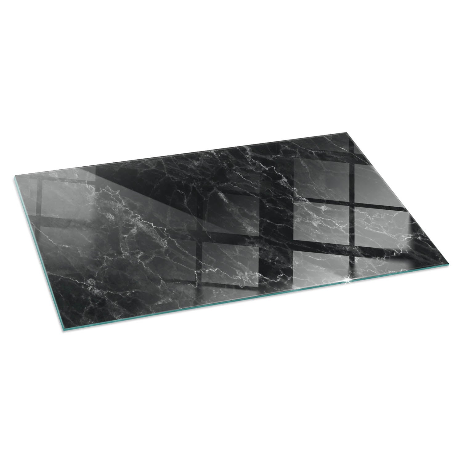 Szkło ochronne żaroodporne pod kominek - 120x60 cm - Elegancki wzór marmuru - TULUP