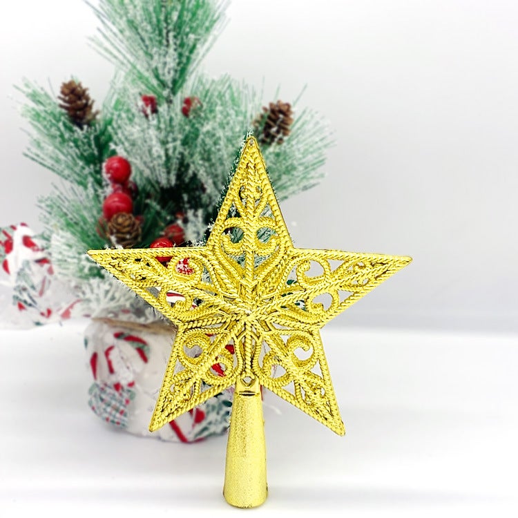 Topo de árvore de Natal, decoração de Natal, copa de árvore de Natal, enfeite de árvore de Natal, 20 cm (dourado) - 3