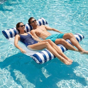 Siège Flottant Avec Appui-tête Matelas Gonflable Pour Piscine WATERZEN - Hamac 4 En 1, PVC épais