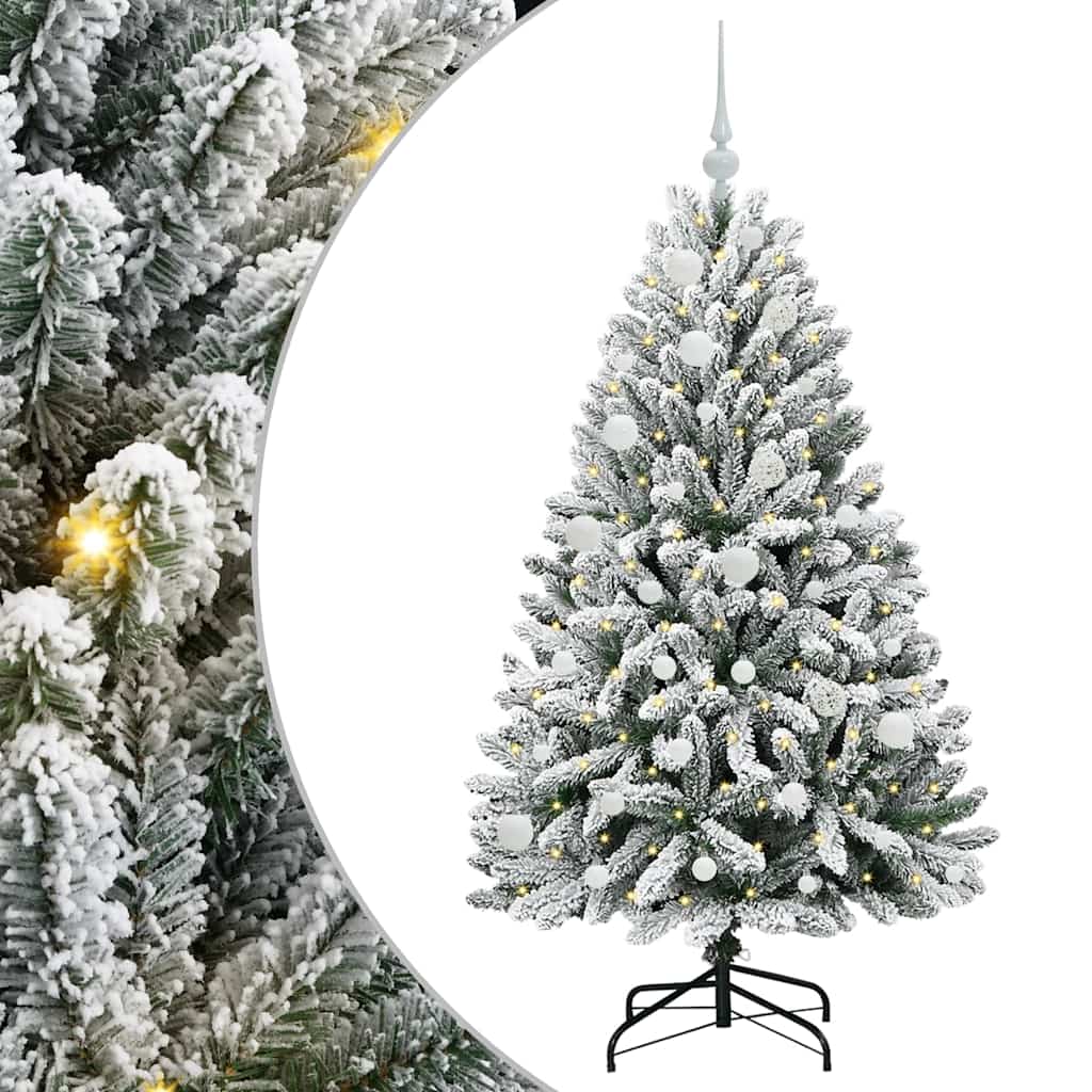 Sztuczna choinka Zielony i Biały 150 cm PVC i Metal