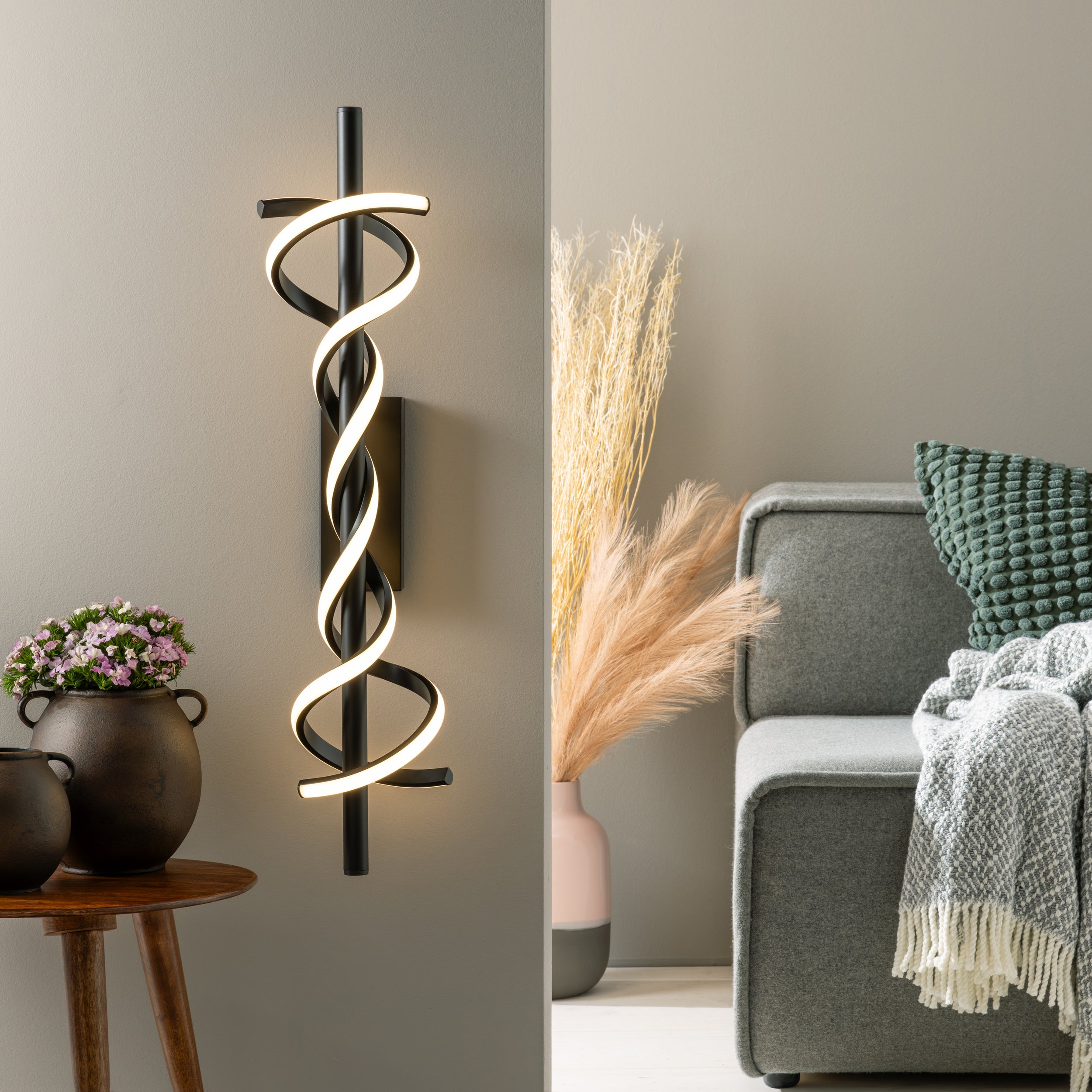 Brilliant Amalie LED lampa sufitowa 80cm czarna, metal/plastik, 1x zintegrowana dioda LED, 16W, (strumień świetlny: 2100lm, barwa światła: 3000K) - 8