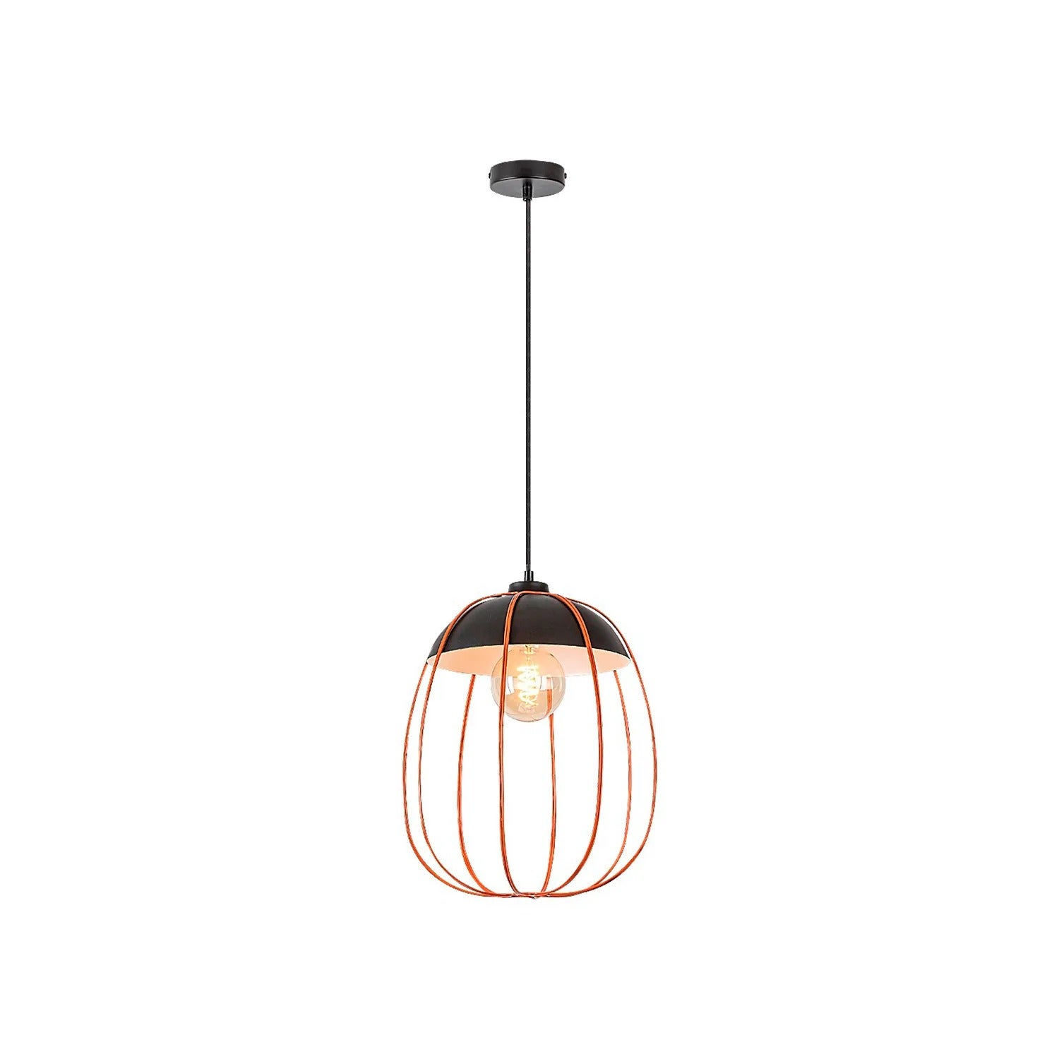 Lampa wisząca Svens czarny matowa-pomarańczowa 1xE27x60W metal wym:150x27x27cm IP20 Rabalux