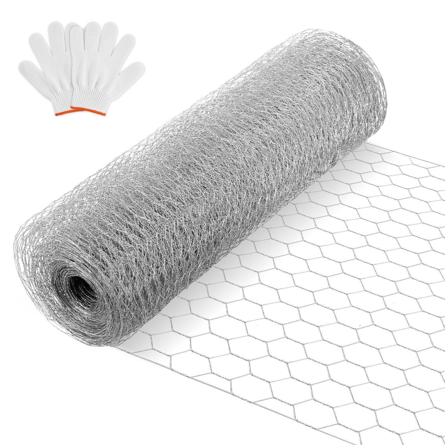 Zielona siatka ogrodzeniowa z PVC 1 x 25 m – ochrona ogrodu i kurnika, oczka 27 mm, srebrna