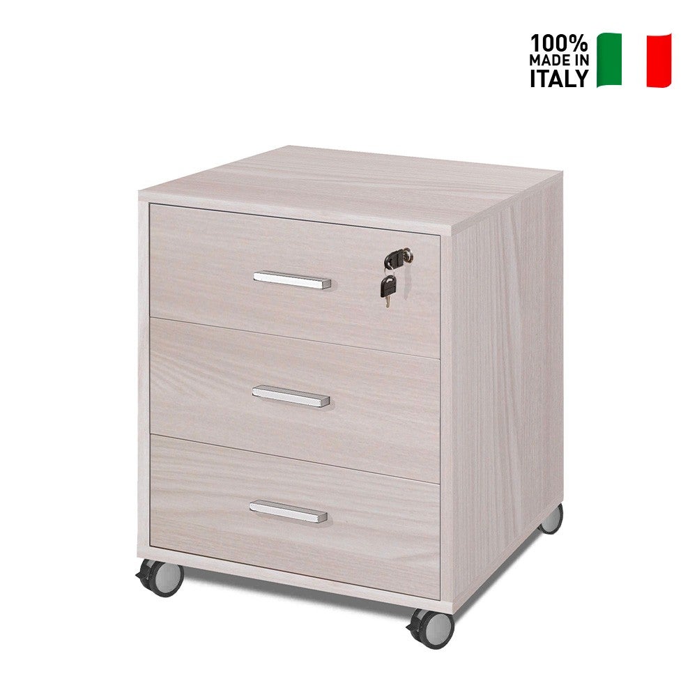 Sarmog Armoire 3 tiroirs à roulettes collection Quadrante Orme Clair - 7