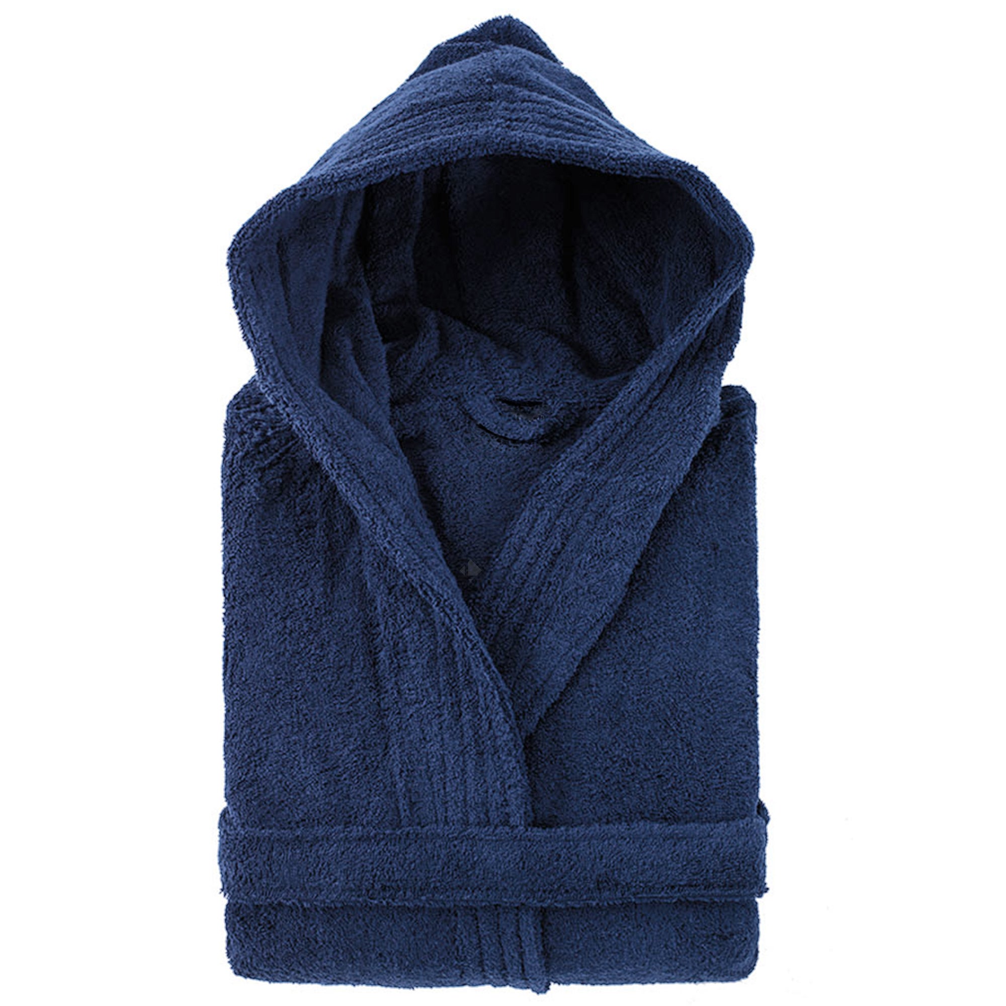 Peignoir ?� capuche adulte PURE coton XXL hauteur courte bleu marine | Leroy Merlin