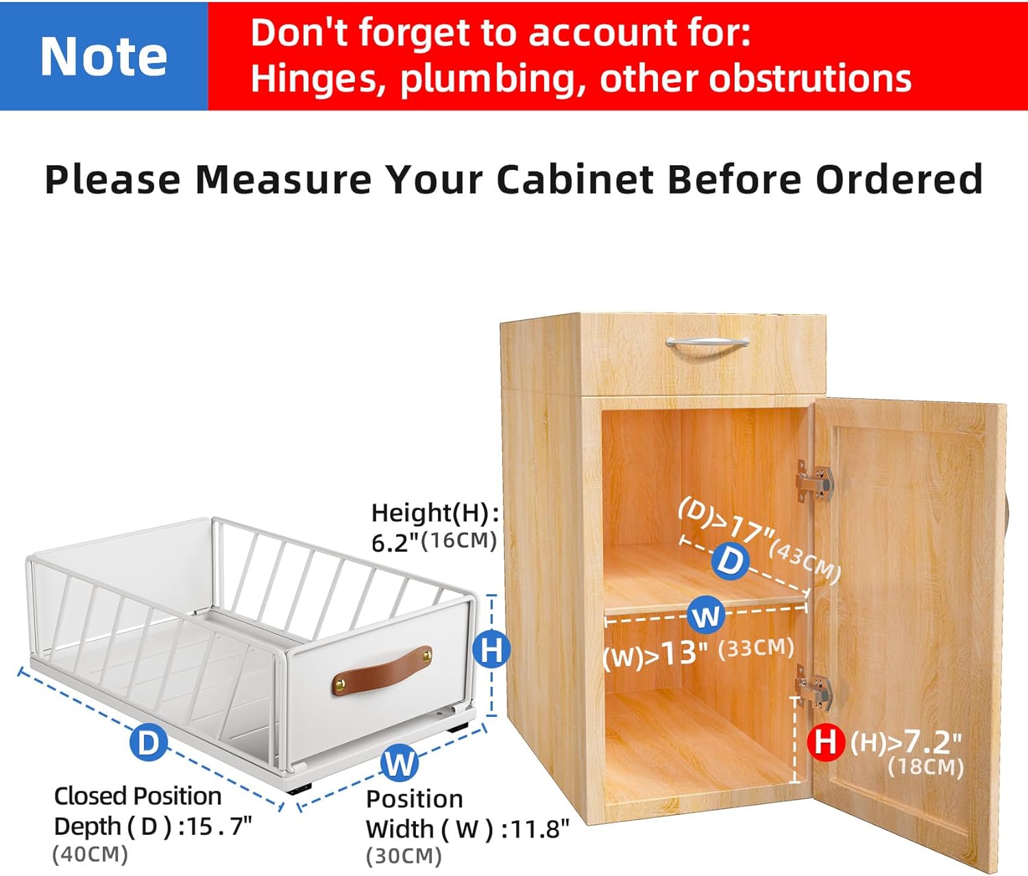 Przesuwne szuflady kuchenne, organizery do szafek przesuwnych, kosze siatkowe z uchwytami, 30 cm, białe - 2