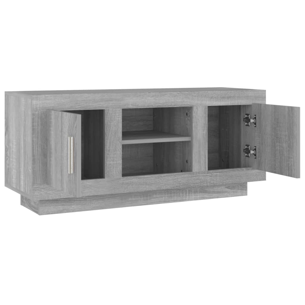 vidaXL Meuble TV sonoma gris 102x35x45 cm bois d'ingénierie - 6