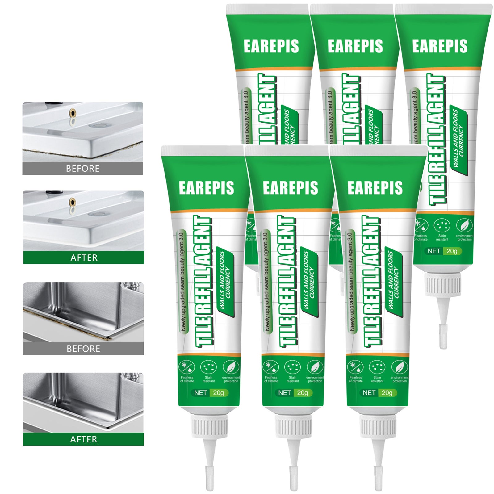 Pâte De Réparation Pour Carrelage - Remplit Trous Et Fissures - Pour Céramique Et Porcelaine - 50 Ml