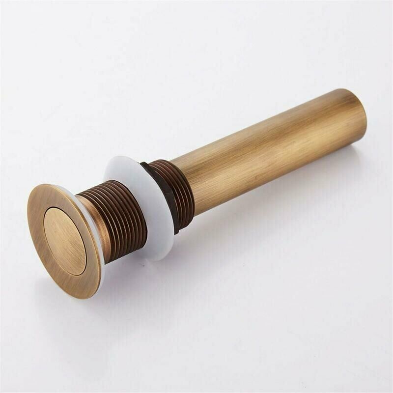 Bonde et accessoires pour vasque et lavabo，Bonde de Lavabo Vidange sans Trop-Plein en Laiton Bronzé Universel Valve Draineur d’Evier Vasque Siphon - 4