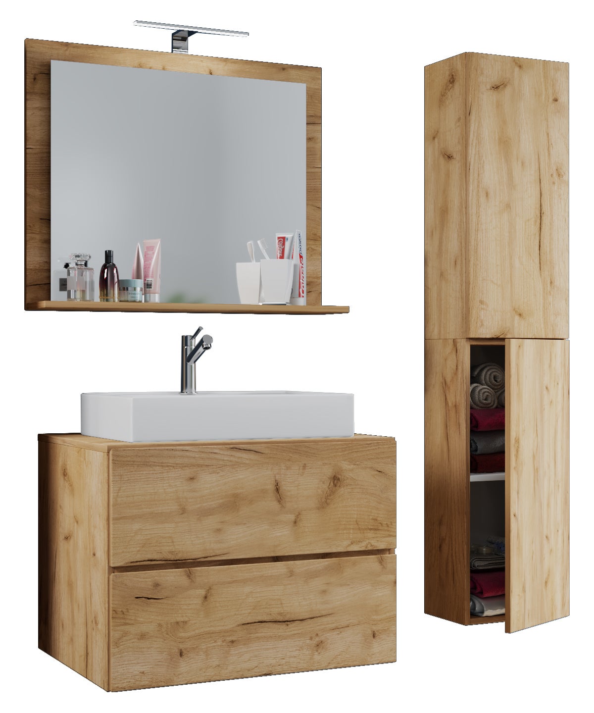 VCM umywalka do mebli łazienkowych Lendas Dąb miodowy H. 150 x B. 93 x T. 51 cm