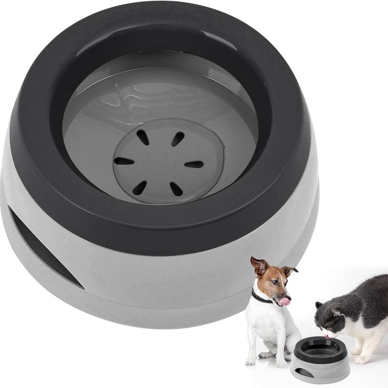 1 Szary plastikowy akcesorium podróżne dla psa i kota o wymiarach 18,9 dł. x 8 szer. x 15,6 wys., 750 ml, miska antywibracyjna, przenośny dozownik wod