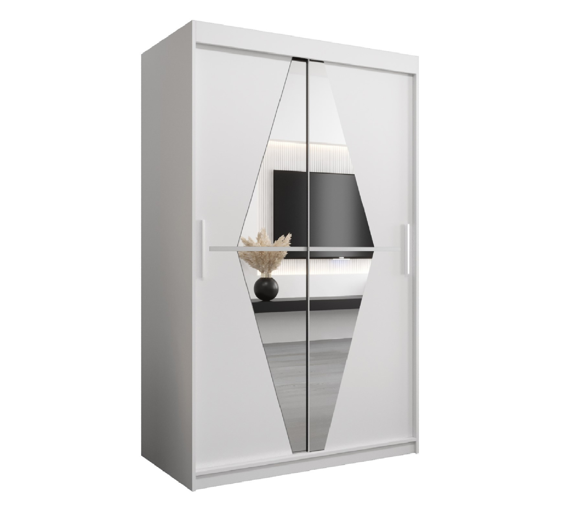 Szafa przesuwna garderoba BOLIWIA 120 x 62 x 200 cm Biały - Abiks Meble