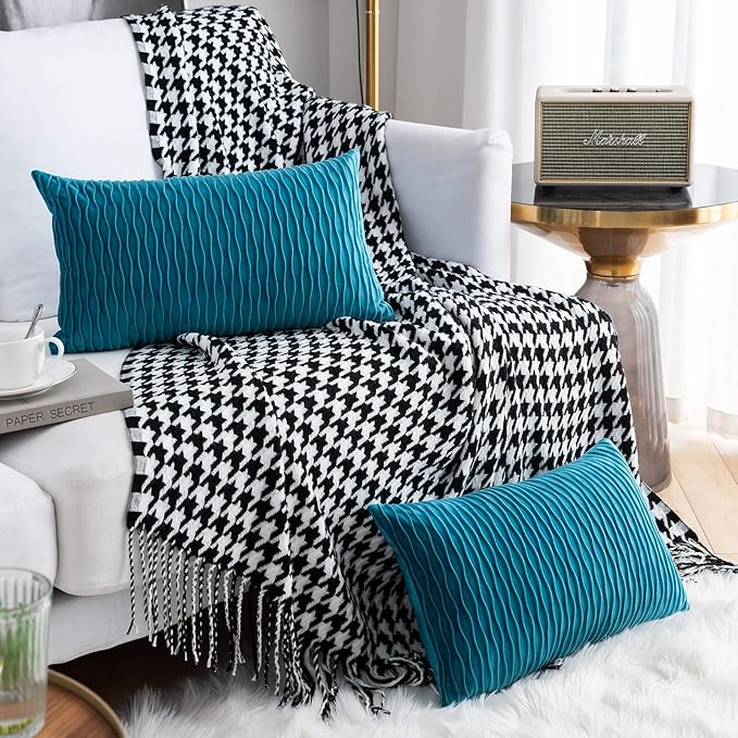 Fodere per cuscini in velluto, 30x50 cm, motivo semplice, set di 2, decorazione moderna per divano, soggiorno e camera da letto - 2