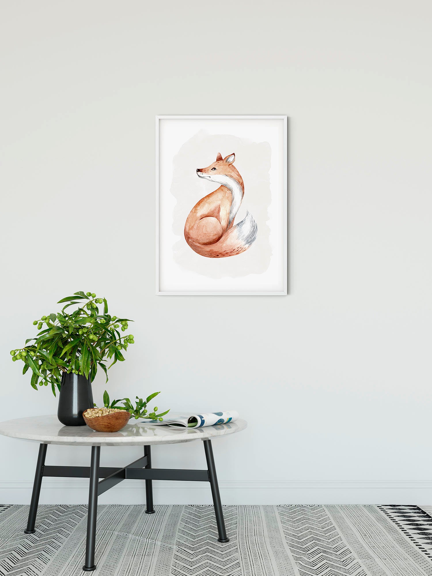 Cartel artístico de komar - curious fox - talla: 50 x 70 cm