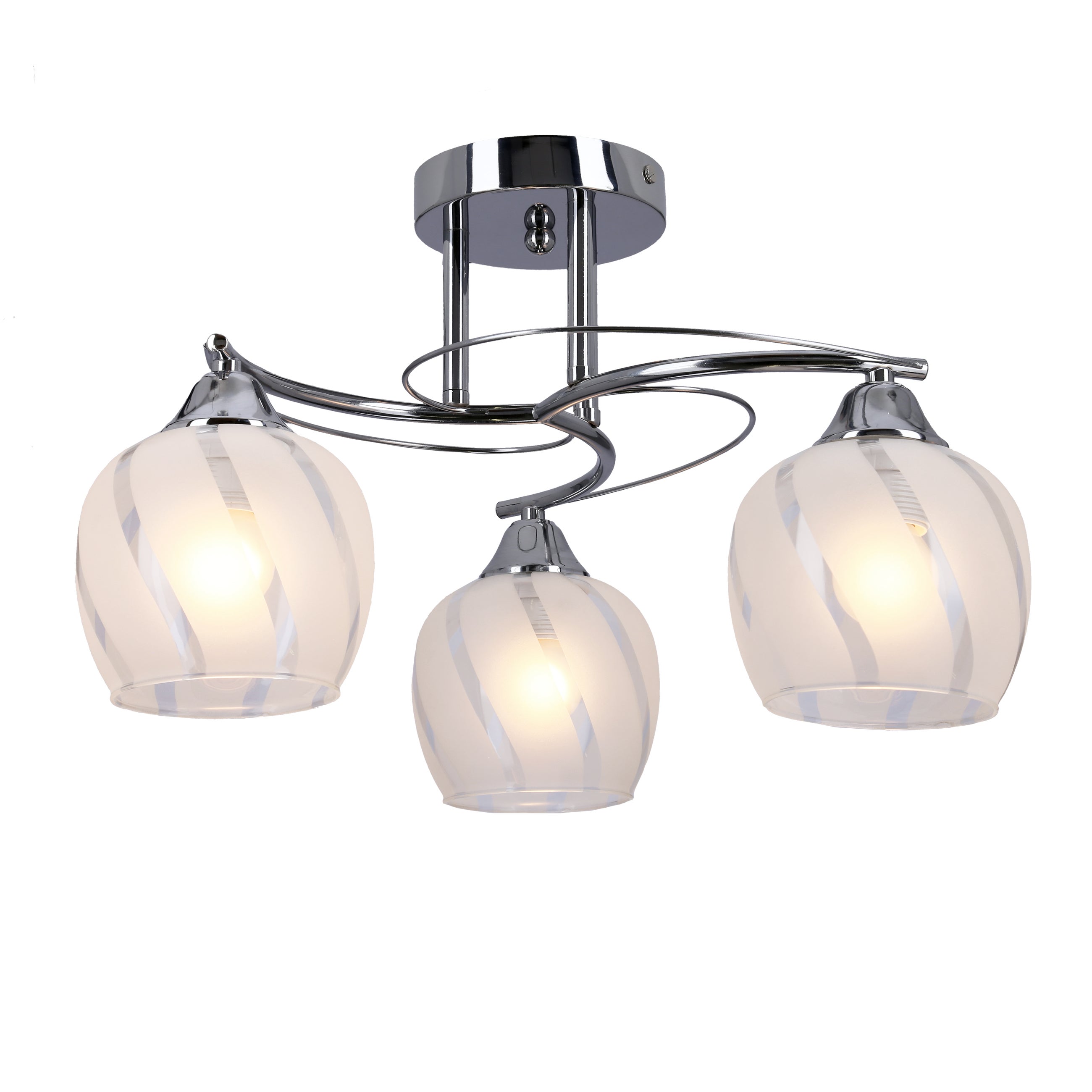 Lampa sufitowa przezroczysty wzór na kloszach Prego chromowana-srebrna 3xE27x40W metal wym:27x48x48cm IP20 Candellux - 4