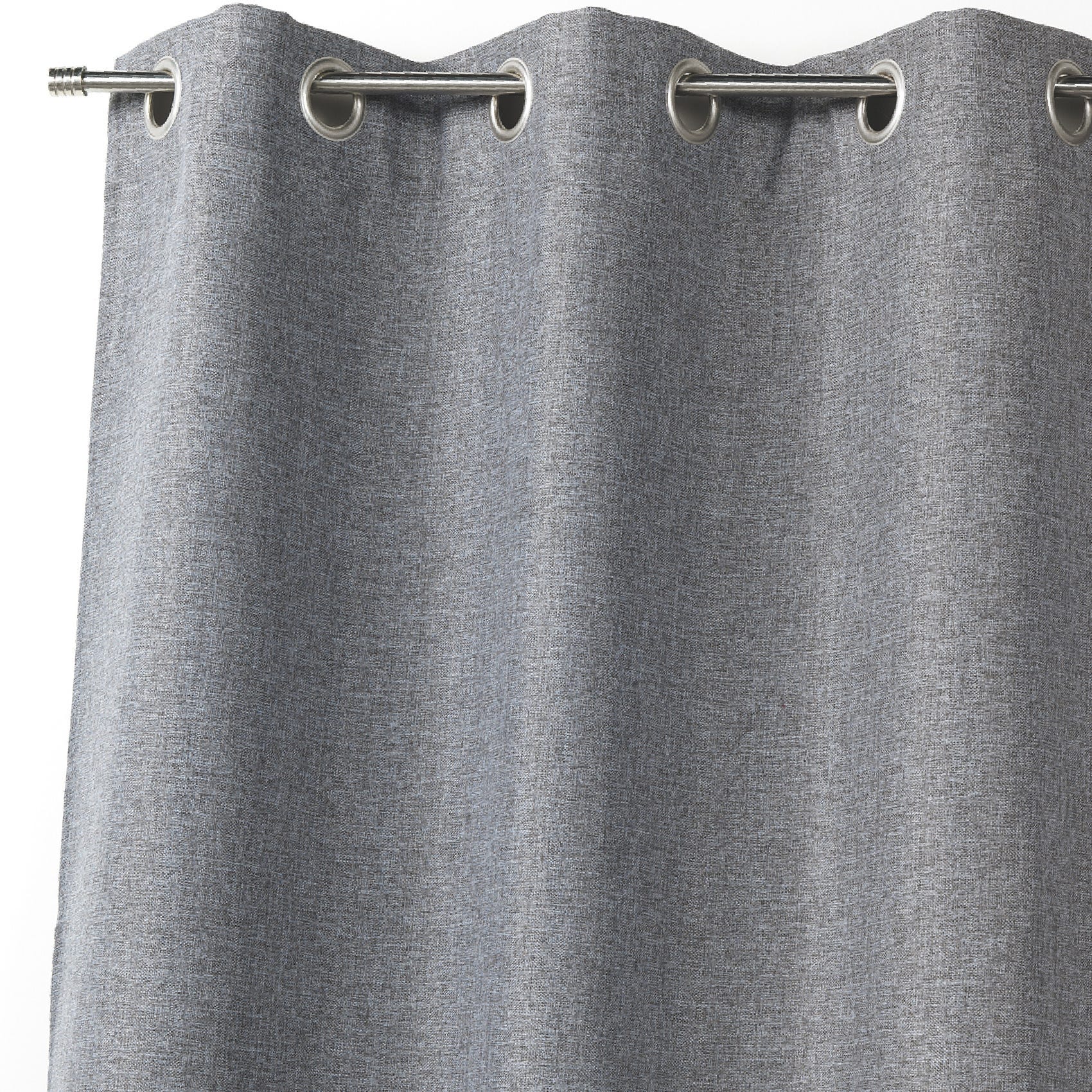 Rideau d'ameublement 100 % occultant uni doublé - Gris clair - 140x260 ...