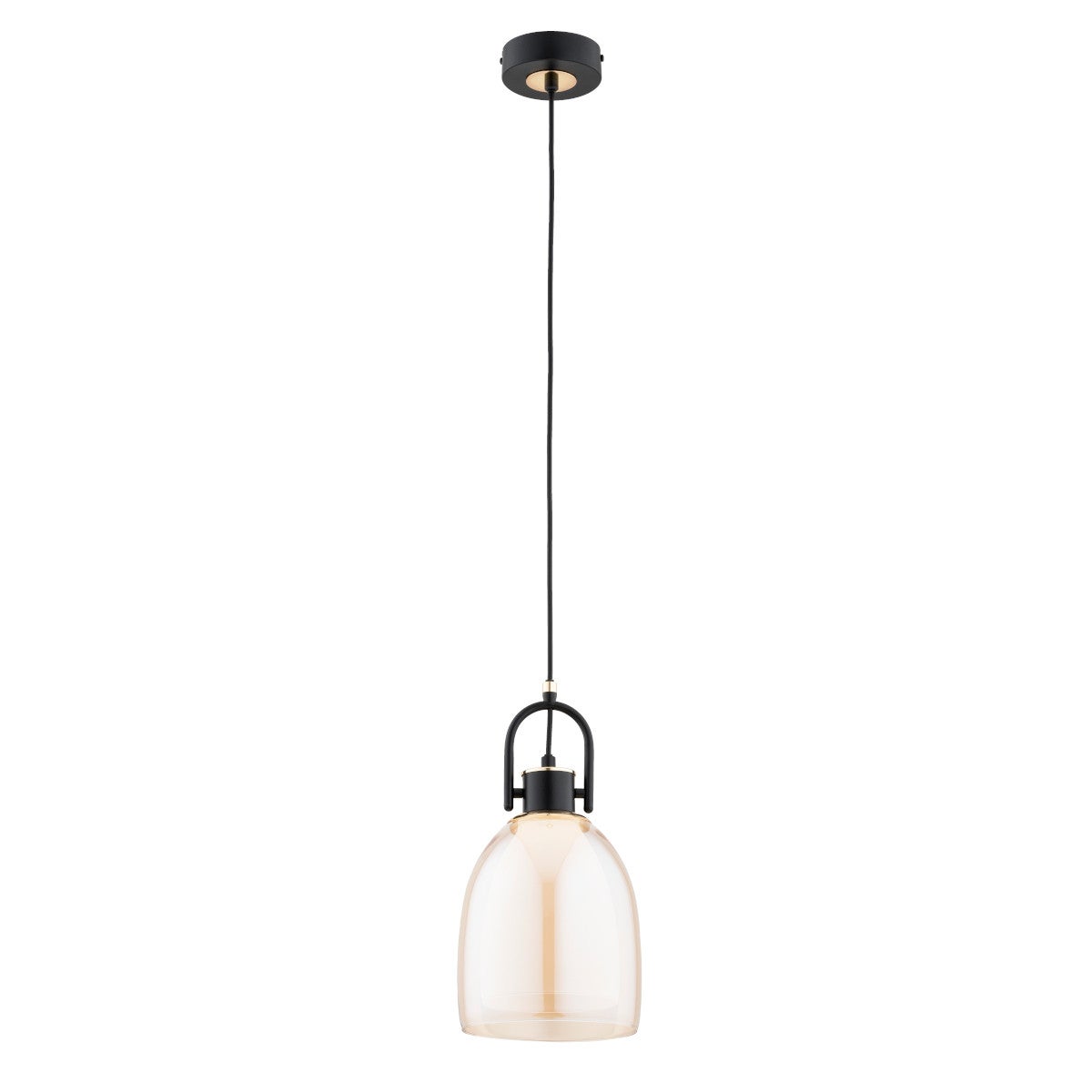 Lampa wisząca Soda czarno-bursztynowy-złota 1xE27x15W nowoczesna wym: 95 x 18 x 18 cm metal Alfa
