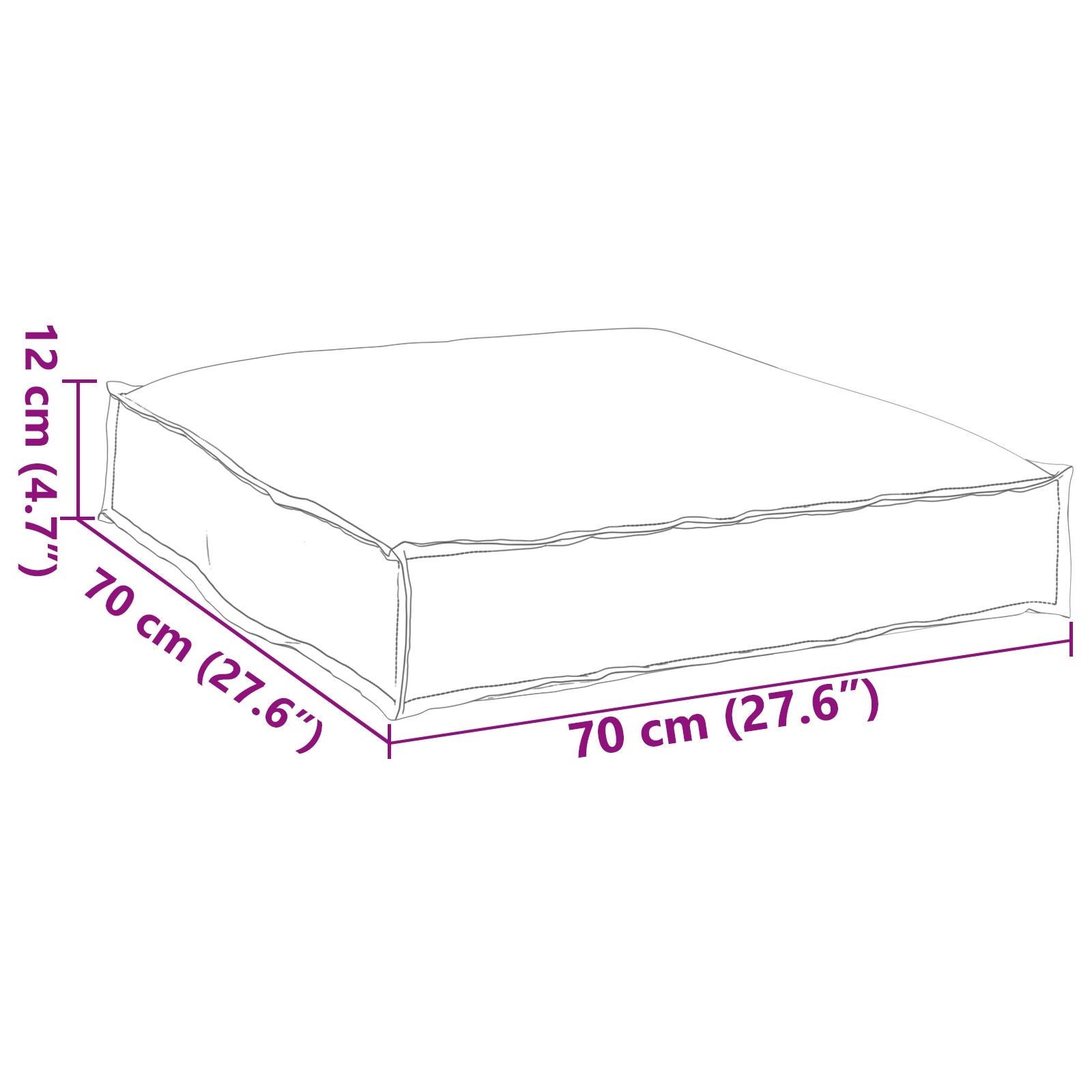 Coussin Gris 70 x 70 x 12 cm Tissu Oxford vidaXL - 9