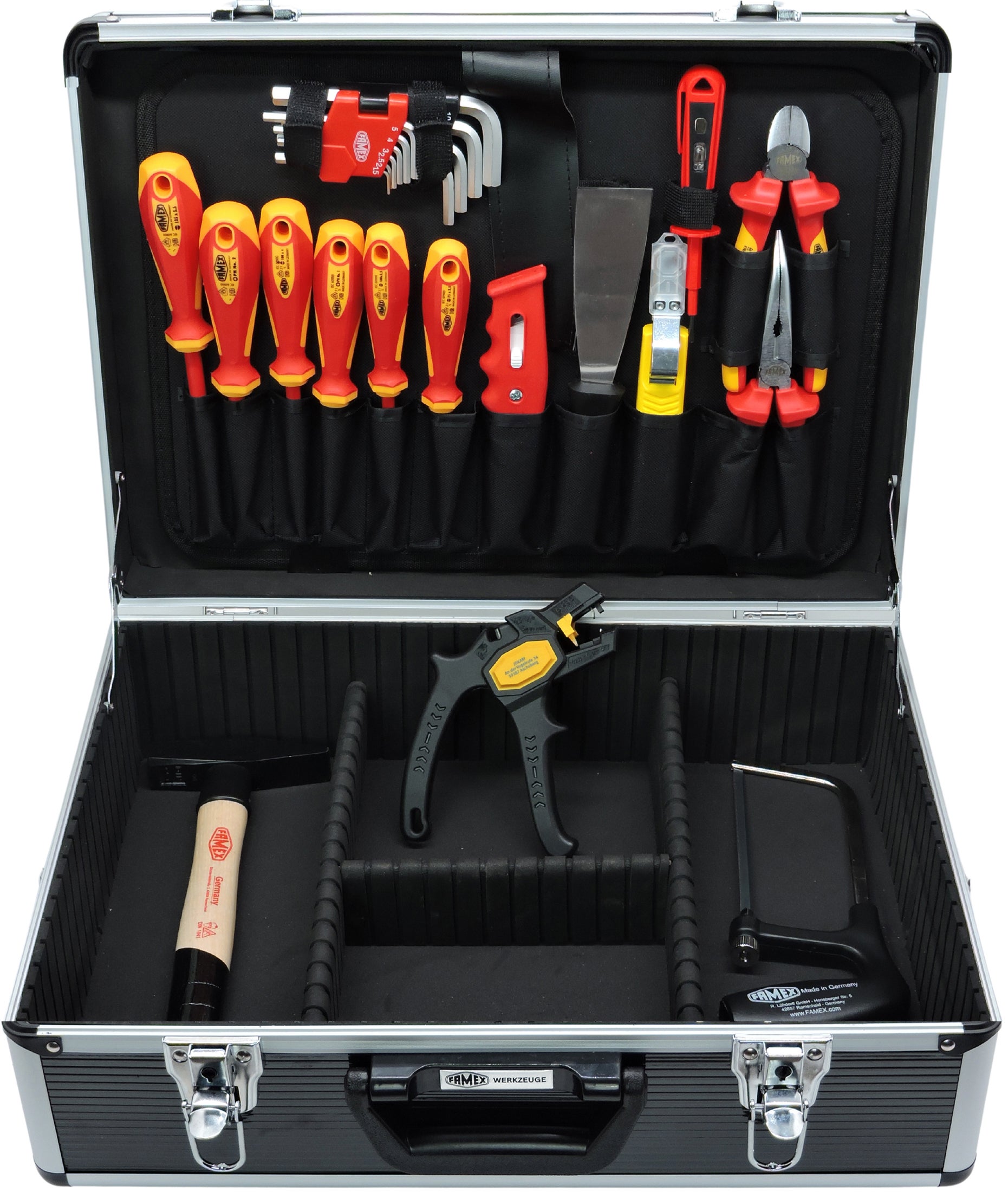 FAMEX 789-10 Coffret à outils d'électricien professionnel - Mallette renforcée avec outils VDE 1000 V - Qualité professionnelle - 2