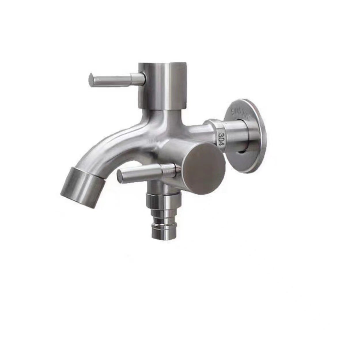Robinet Extérieur Double Pour Machine à Laver – Acier Inox 304 Noir Mat, Robinet D'Angle Jardin/Salle De Bain G1/2, Robuste Et Anti-Goutte