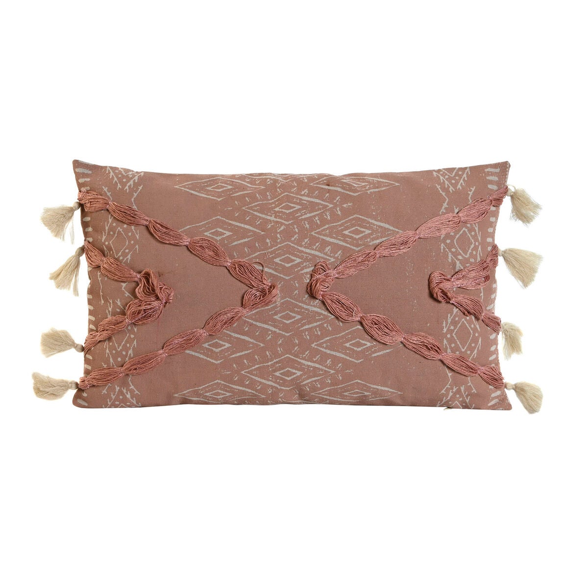 Cojín home esprit blanco terracota boho 50 x 5 x 30 cm