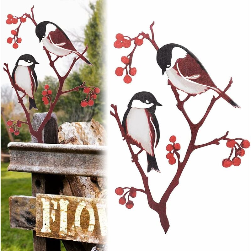 Dekoracja Ogrodu w Kształcie Ptaków z Metalu Dekoracja Ogrodu Ptaki Metal Rdzewiejący Metalowy Ptak