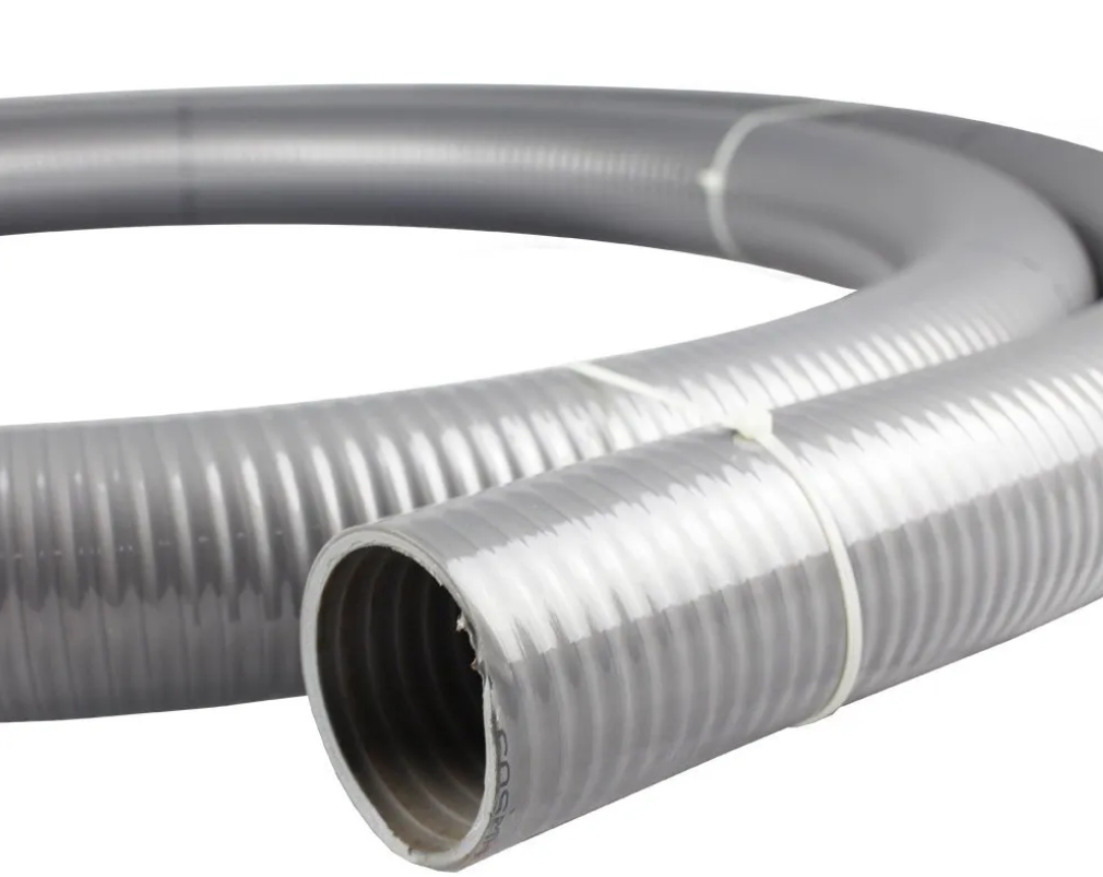 Couronne Rouleau 10M Tuyau PVC Gris Pression Souple à Coller 63mm